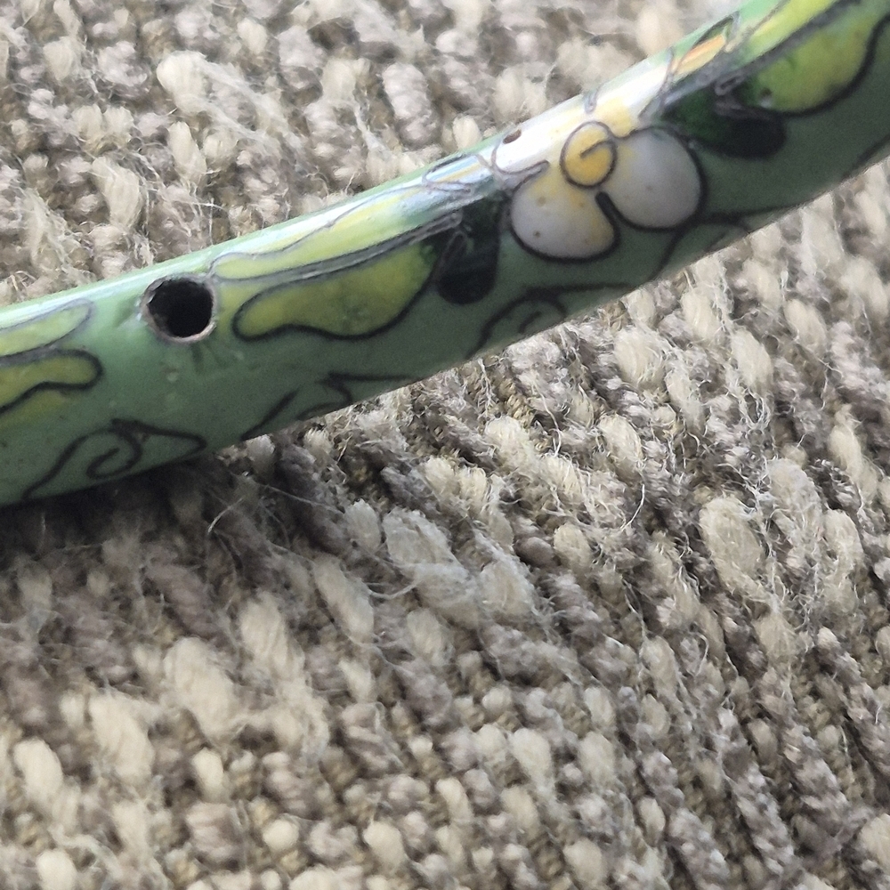 Floral Green Bangle Bracelet - Picture 3 of 8